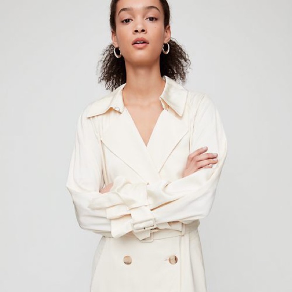Babaton white trench coat - Picture 3 of 9